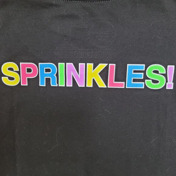 NWOT Obvious Shirts Ice Cream Flavor T Shirt Fitted Size L Black Multi Festival - Picture 4 of 7